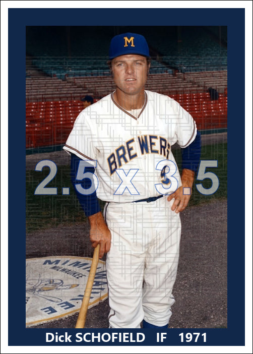 Dick Schofield - 1971 Milwaukee Brewers - choose a size & style