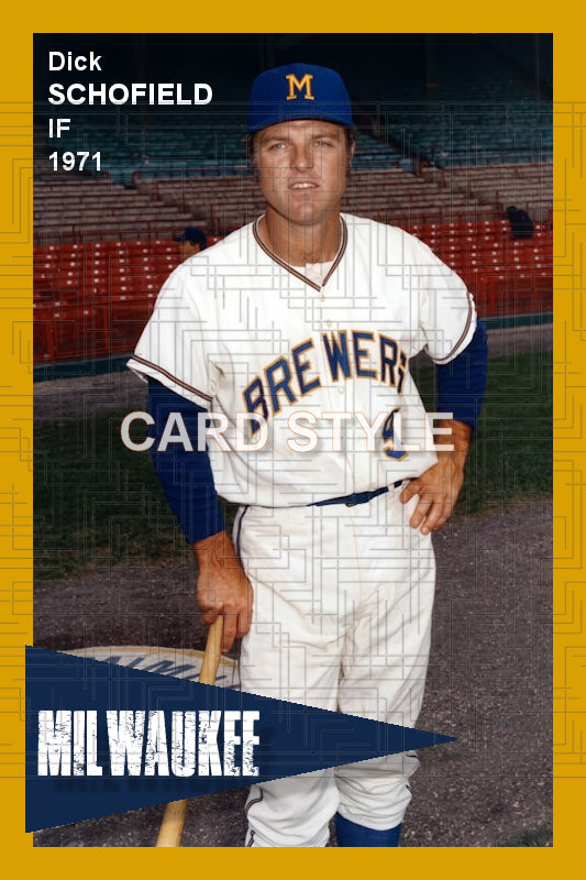 Dick Schofield - 1971 Milwaukee Brewers - choose a size & style
