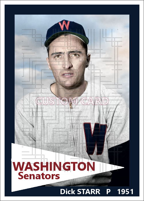 Dick Starr - 1951 Washington Senators - choose a size & style