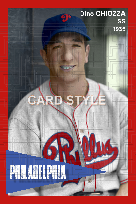 Dino Chiozza - 1935 Philadelphia Phillies - choose a size & style