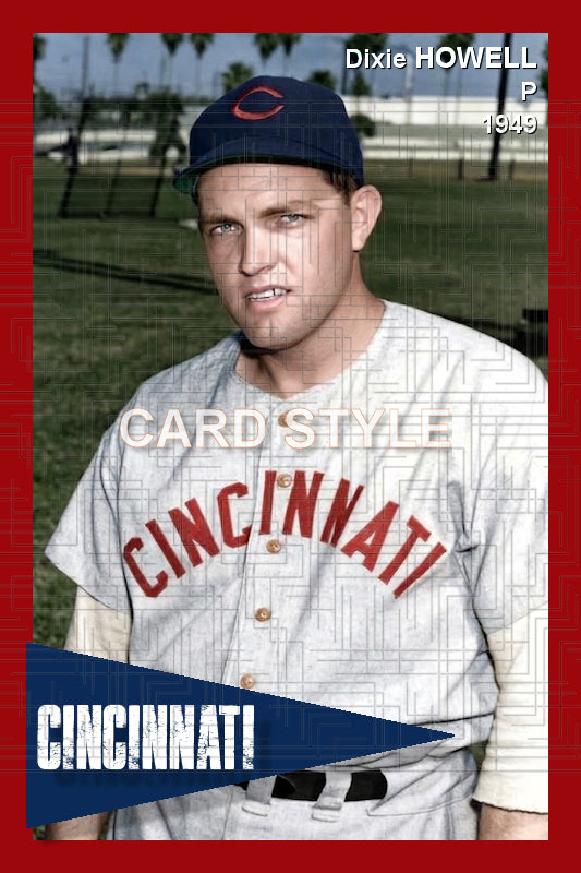 Dixie Howell - 1949 Cincinnati Reds - choose a size & style