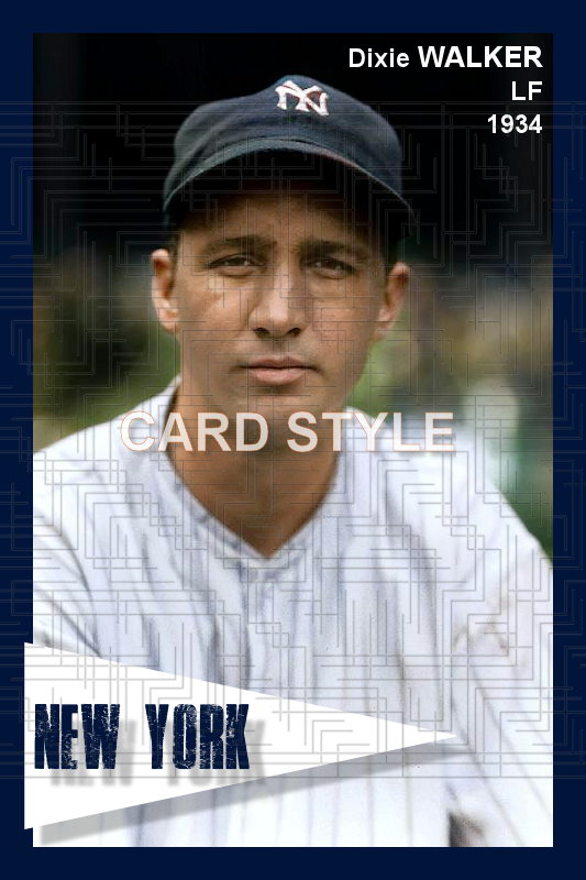 Dixie Walker - 1934 New York Yankees - choose a size & style