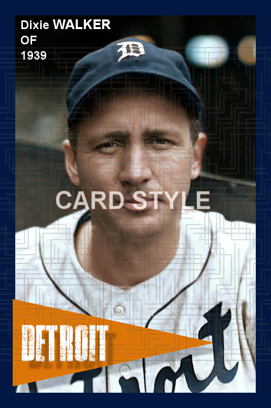 Dixie Walker - 1939 Detroit Tigers - choose a size & style