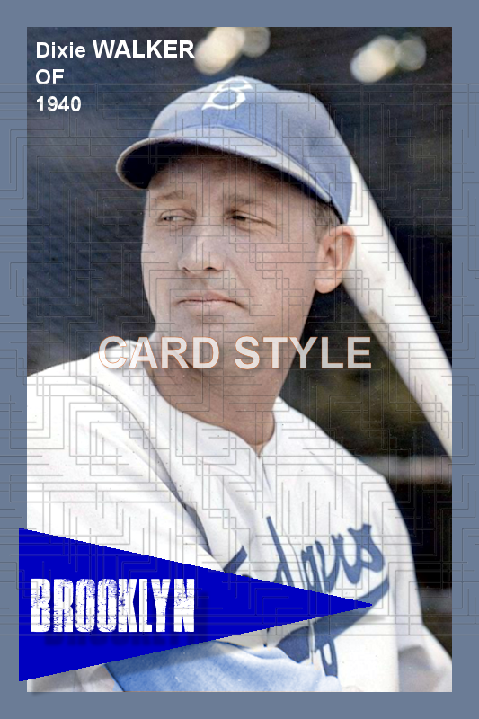 Dixie Walker - 1940 Brooklyn Dodgers - choose a size & style