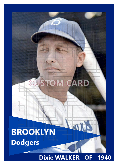 Dixie Walker - 1940 Brooklyn Dodgers - choose a size & style