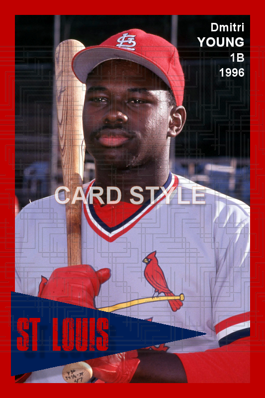 Dmitri Young - 1996 St. Louis Cardinals - choose a size & style