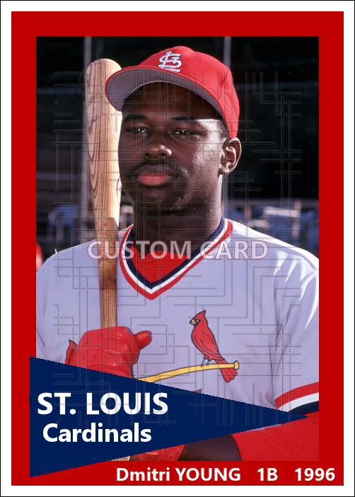 Dmitri Young - 1996 St. Louis Cardinals - choose a size & style