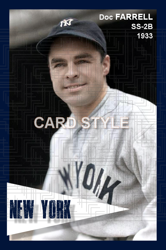Doc Farrell - 1933 New York Yankees - choose a size & style