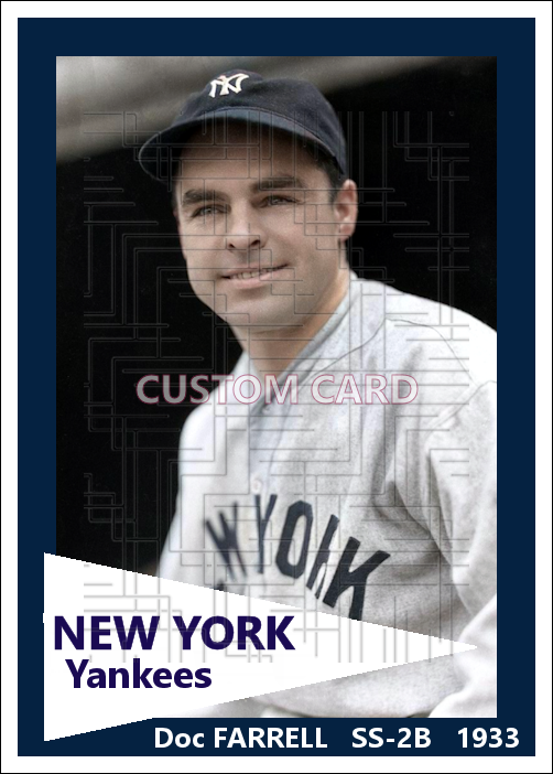 Doc Farrell - 1933 New York Yankees - choose a size & style