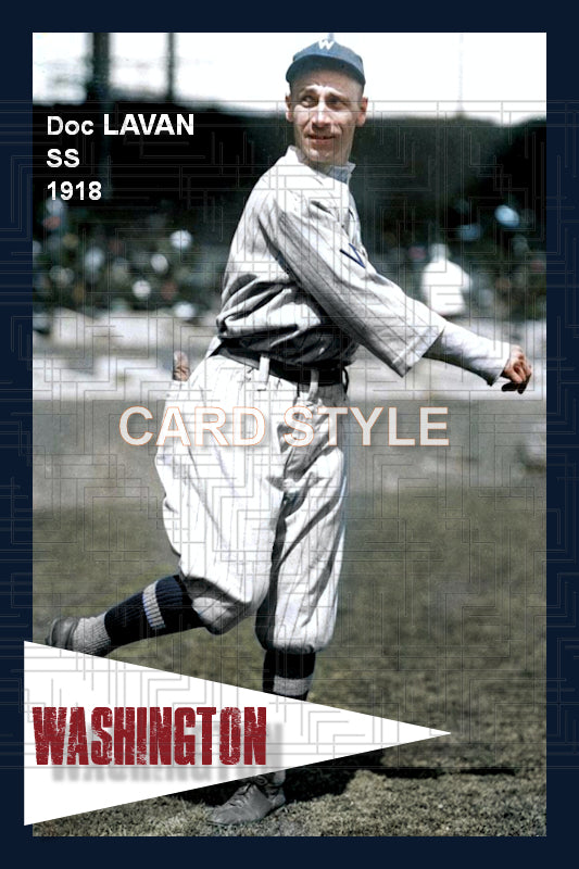 Doc Lavan - 1918 Washington Senators - choose a size & style