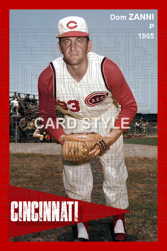 Dom Zanni - 1965 Cincinnati Reds - choose a size & style