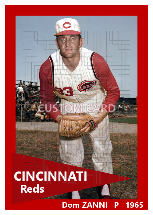 Dom Zanni - 1965 Cincinnati Reds - choose a size & style