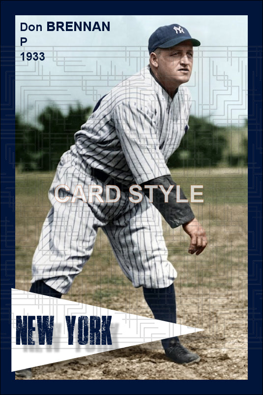 Don Brennan - 1933 New York Yankees - choose a size & style