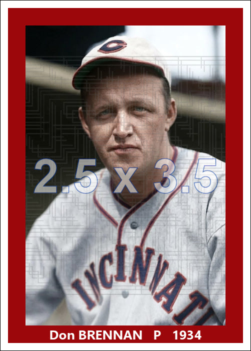 Don Brennan - 1934 Cincinnati Reds - choose a size & style