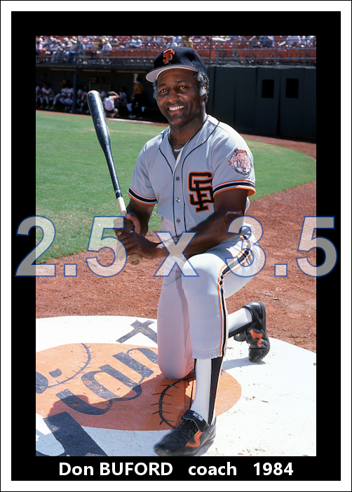 Don Buford - 1984 San Francisco Giants - choose a size & style