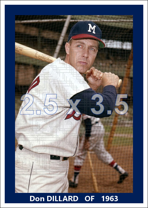 Don Dillard - 1963 Milwaukee Braves - choose a size & style