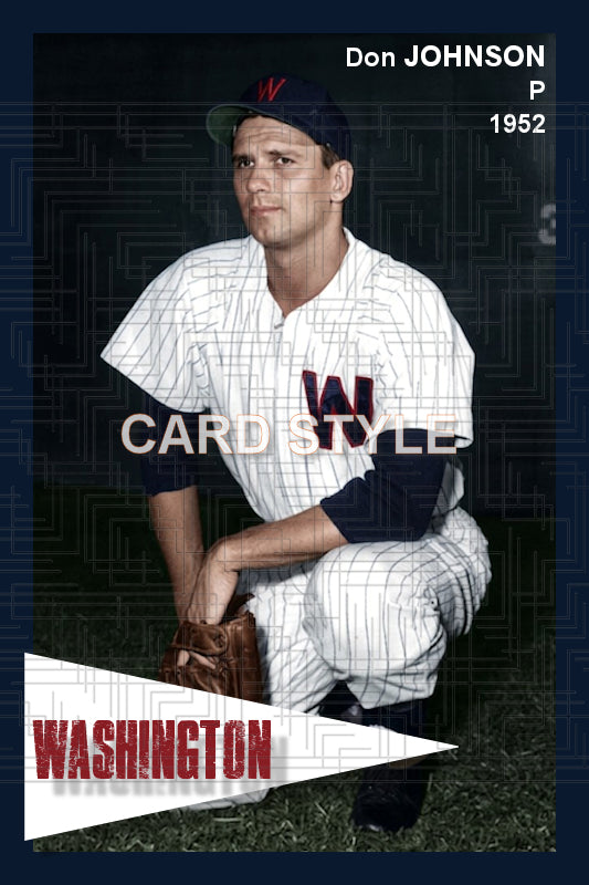 Don Johnson - 1952 Washington Senators - choose a size & style