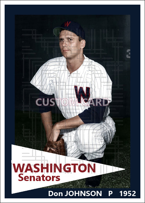 Don Johnson - 1952 Washington Senators - choose a size & style