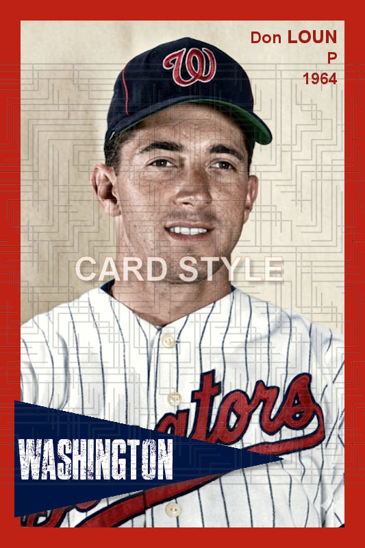 Don Loun - 1964 Washington Senators - choose a size & style