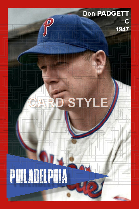 Don Padgett - 1947 Philadelphia Phillies - choose a size & style