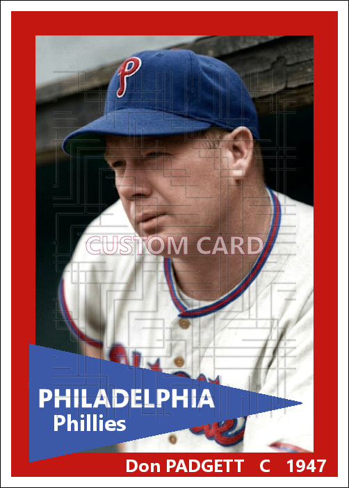 Don Padgett - 1947 Philadelphia Phillies - choose a size & style