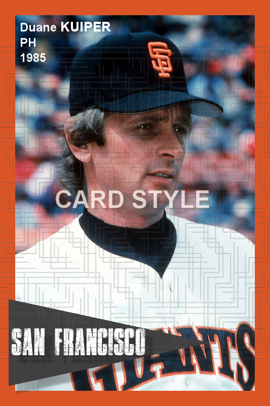 Duane Kuiper - 1985 San Francisco Giants - choose a size & style