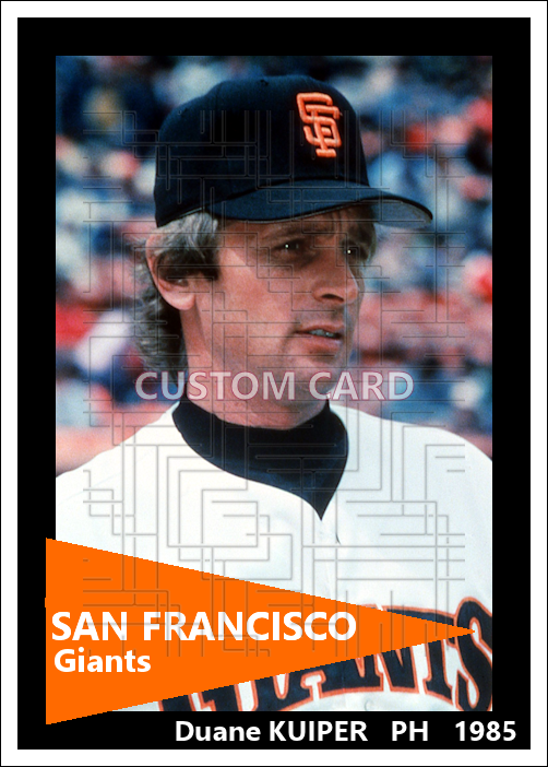 Duane Kuiper - 1985 San Francisco Giants - choose a size & style
