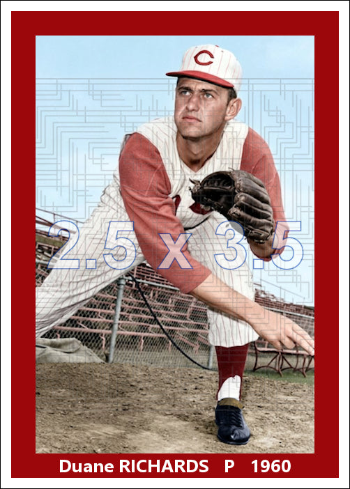 Duane Richards - 1960 Cincinnati Reds - choose a size & style