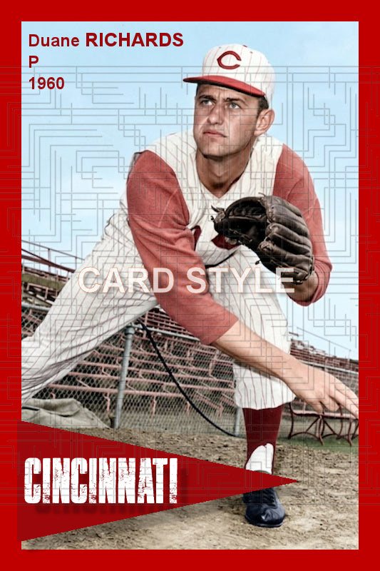 Duane Richards - 1960 Cincinnati Reds - choose a size & style