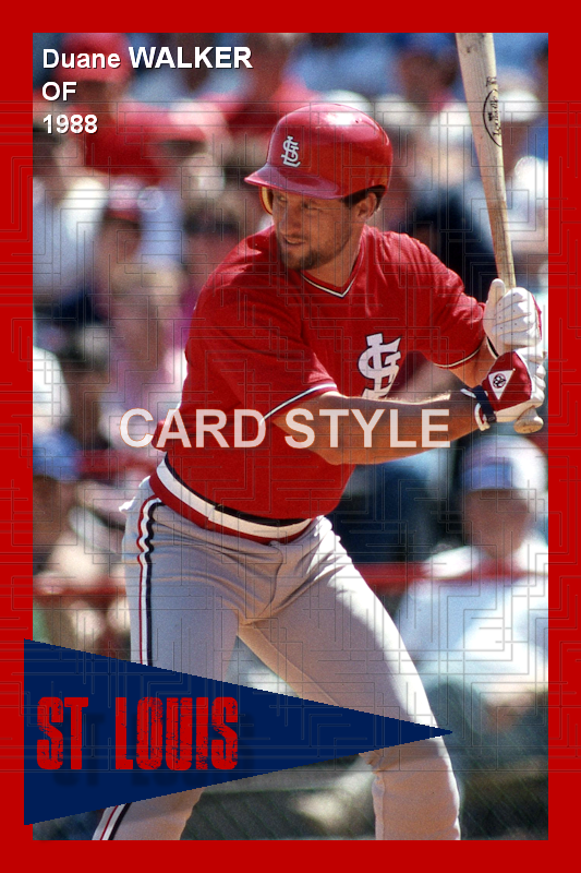 Duane Walker - 1988 St. Louis Cardinals - choose a size & style