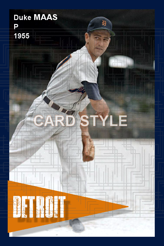 Duke Maas - 1955 Detroit Tigers - choose a size & style