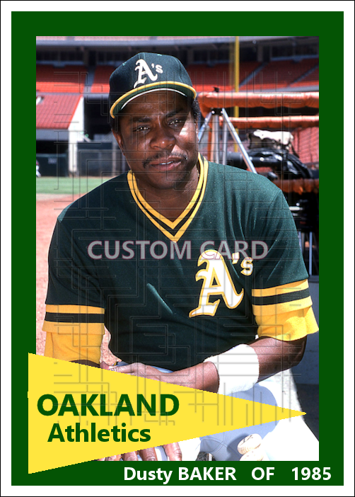 Dusty Baker - 1985 Oakland Athletics - choose a size & style