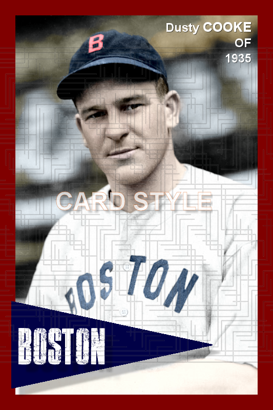 Dusty Cooke - 1935 Boston Red Sox - choose a size & style