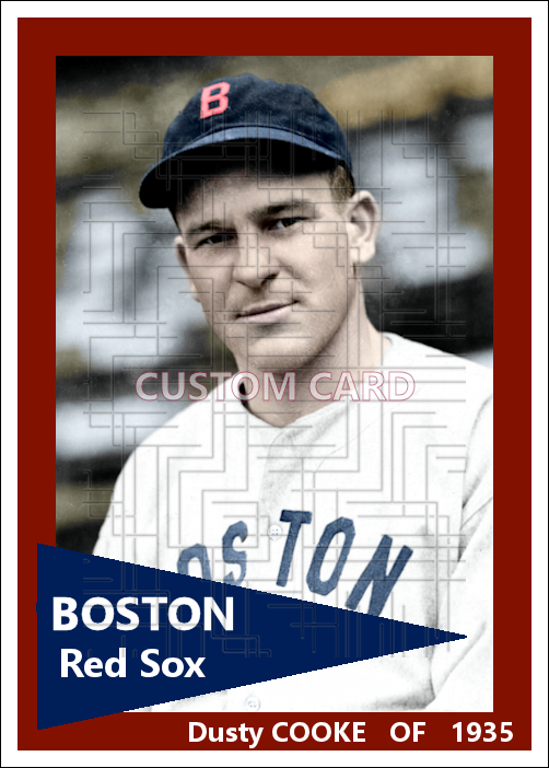 Dusty Cooke - 1935 Boston Red Sox - choose a size & style