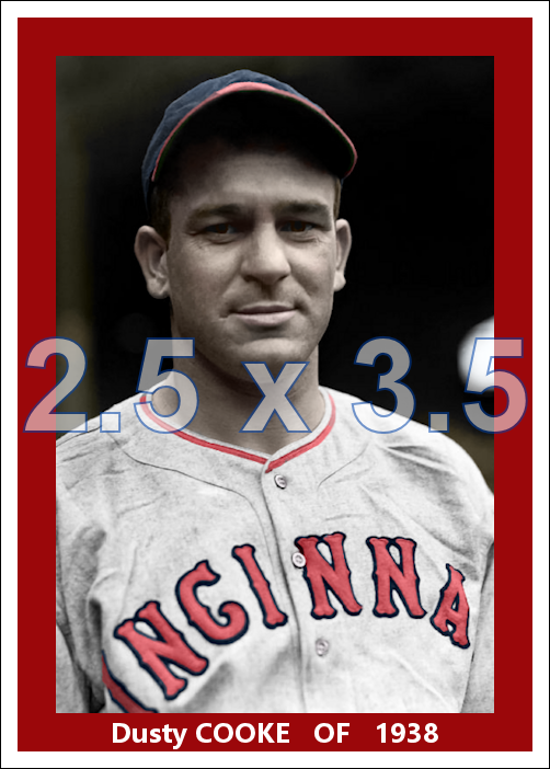Dusty Cooke - 1938 Cincinnati Reds - choose a size & style