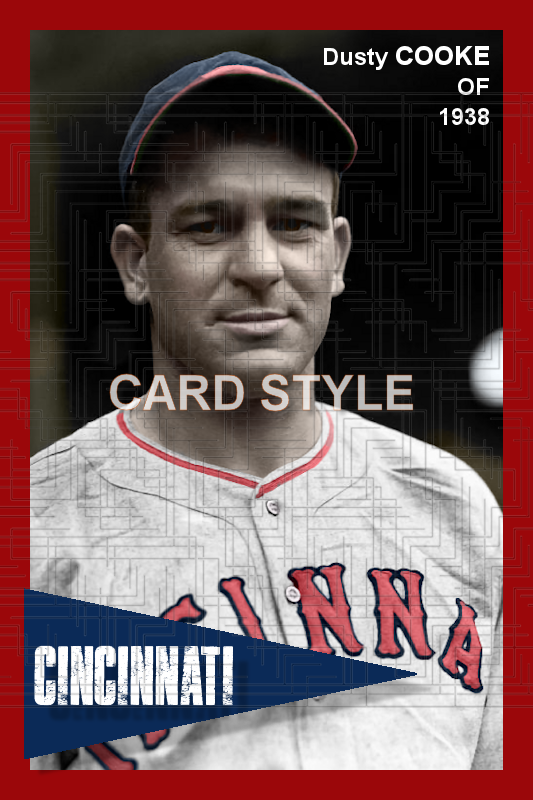 Dusty Cooke - 1938 Cincinnati Reds - choose a size & style