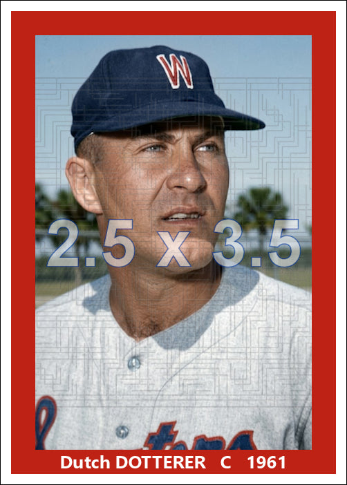 Dutch Dotterer - 1961 Washington Senators - choose a size & style