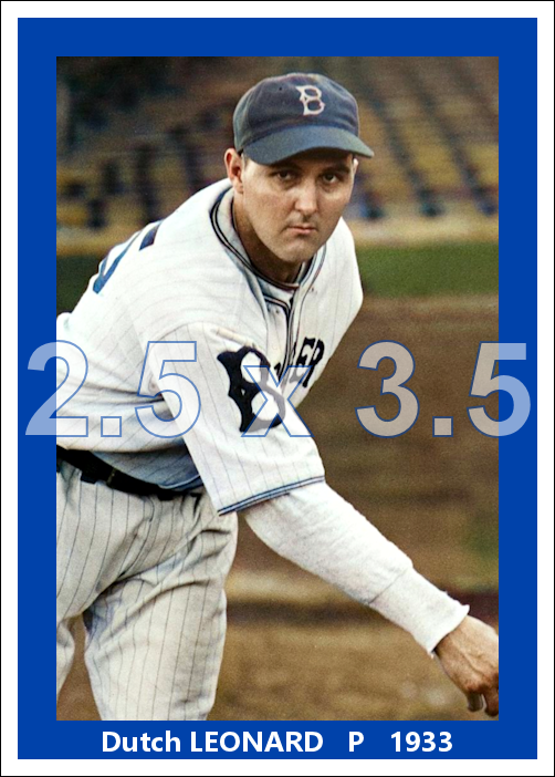 Dutch Leonard - 1933 Brooklyn Dodgers - choose a size & style