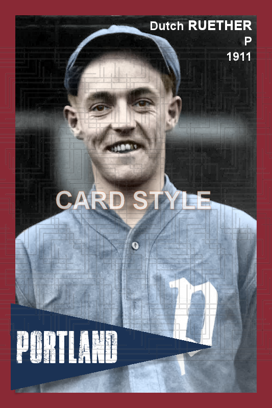 Dutch Ruether - 1911 Portland Beavers - choose a size & style
