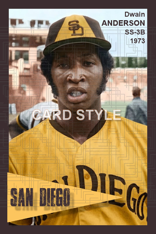Dwain Anderson - 1973 San Diego Padres - choose a size & style