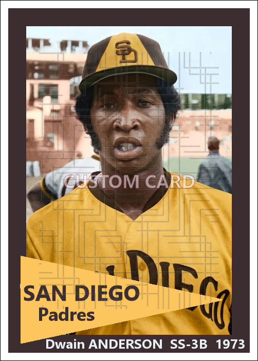 Dwain Anderson - 1973 San Diego Padres - choose a size & style
