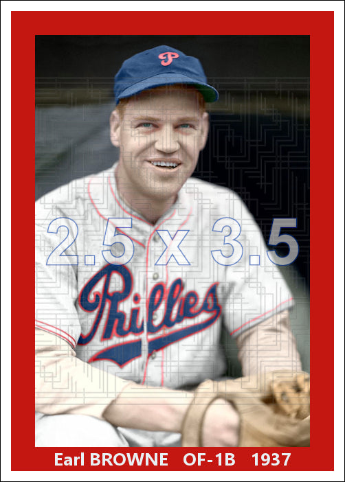 Earl Browne - 1937 Philadelphia Phillies - choose a size & style