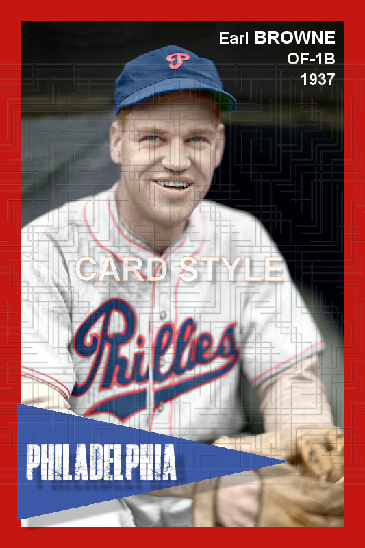 Earl Browne - 1937 Philadelphia Phillies - choose a size & style