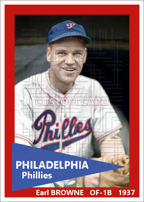 Earl Browne - 1937 Philadelphia Phillies - choose a size & style