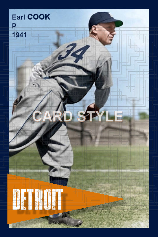 Earl Cook - 1941 Detroit Tigers - choose a size & style
