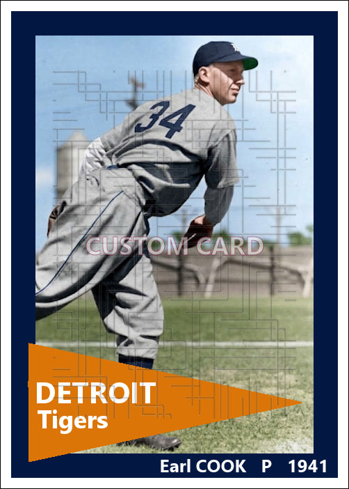 Earl Cook - 1941 Detroit Tigers - choose a size & style