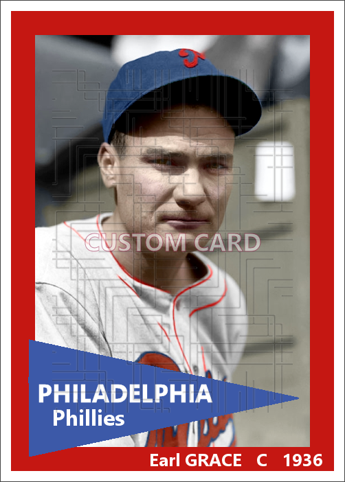 Earl Grace - 1936 Philadelphia Phillies - choose a size & style