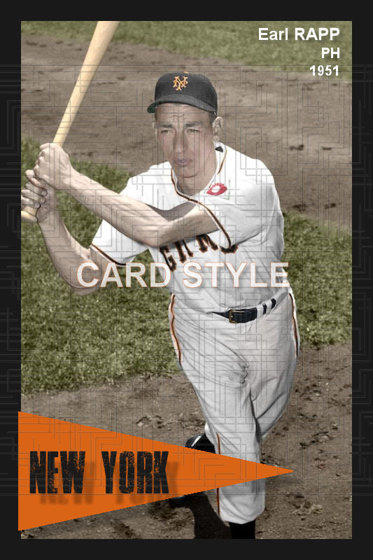 Earl Rapp - 1951 New York Giants - choose a size & style