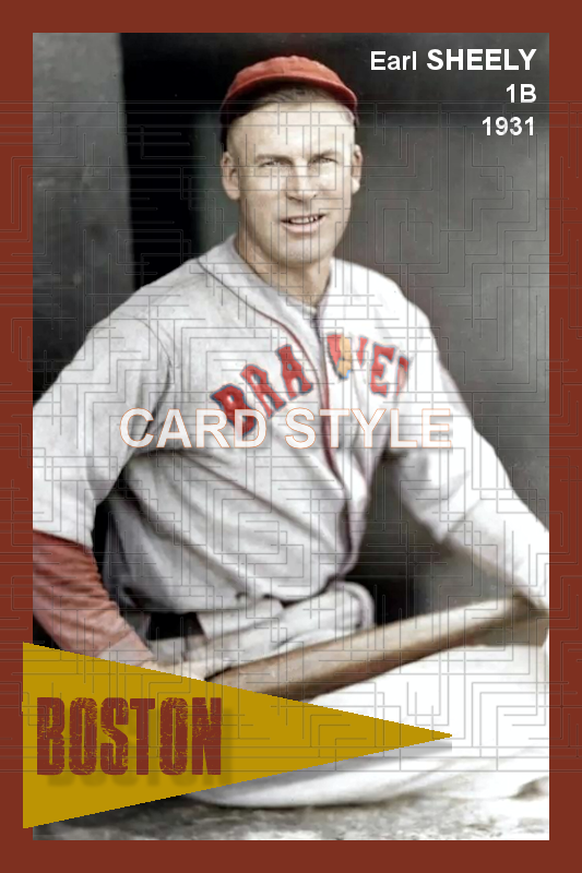 Earl Sheely - 1931 Boston Braves - choose a size & style