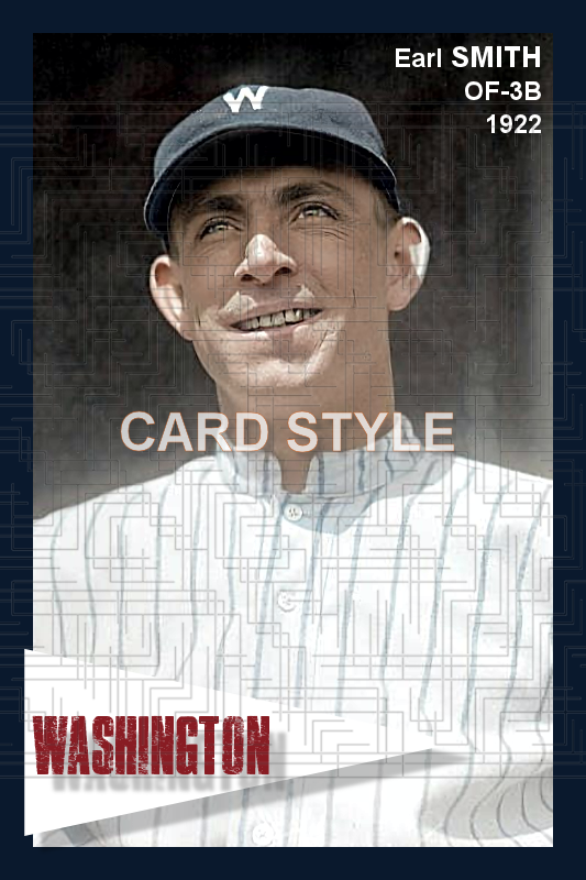 Earl Smith - 1922 Washington Senators - choose a size & style